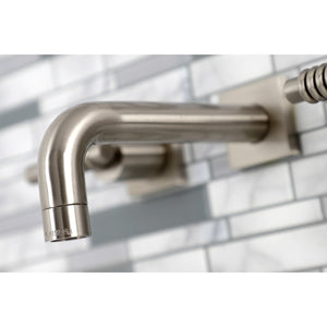 Milano KS6128ML Two-Handle 3-Hole Wall Mount Bathroom Faucet, Brushed Nickel