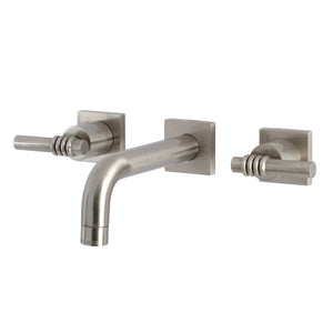Milano KS6128ML Two-Handle 3-Hole Wall Mount Bathroom Faucet, Brushed Nickel