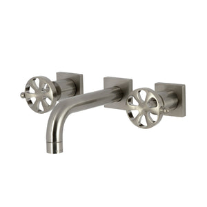 Belknap KS6128RX Two-Handle 3-Hole Wall Mount Bathroom Faucet, Brushed Nickel