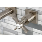 Millennium KS6128ZX Two-Handle 3-Hole Wall Mount Bathroom Faucet, Brushed Nickel