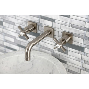 Millennium KS6128ZX Two-Handle 3-Hole Wall Mount Bathroom Faucet, Brushed Nickel