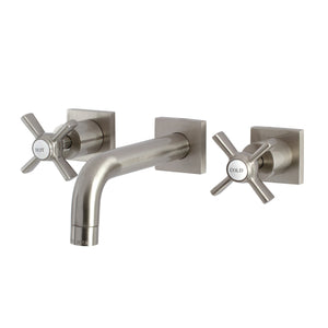 Millennium KS6128ZX Two-Handle 3-Hole Wall Mount Bathroom Faucet, Brushed Nickel