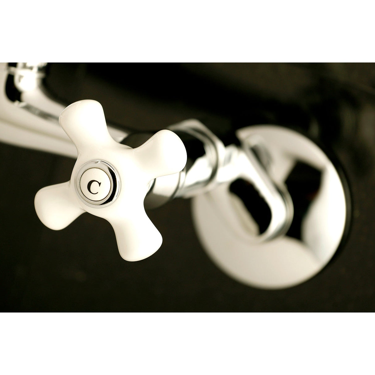 Kingston KS613C Two-Handle 2-Hole Wall Mount Kitchen Faucet, Polished Chrome