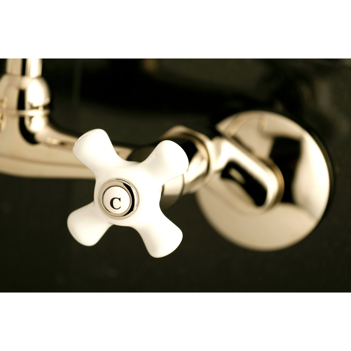 Kingston KS613PN Two-Handle 2-Hole Wall Mount Kitchen Faucet, Polished Nickel