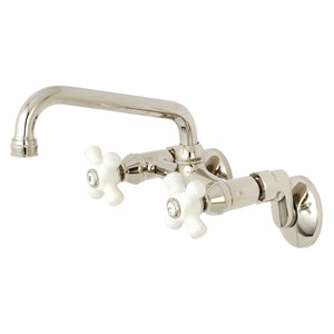 Kingston KS613PN Two-Handle 2-Hole Wall Mount Kitchen Faucet, Polished Nickel