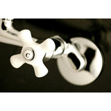 Kingston KS614C Two-Handle 2-Hole Wall Mount Kitchen Faucet, Polished Chrome