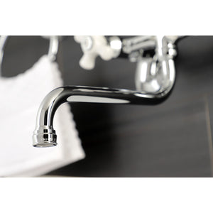 Kingston KS615C Two-Handle 2-Hole Wall Mount Bathroom Faucet, Polished Chrome