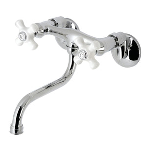 Kingston KS615C Two-Handle 2-Hole Wall Mount Bathroom Faucet, Polished Chrome