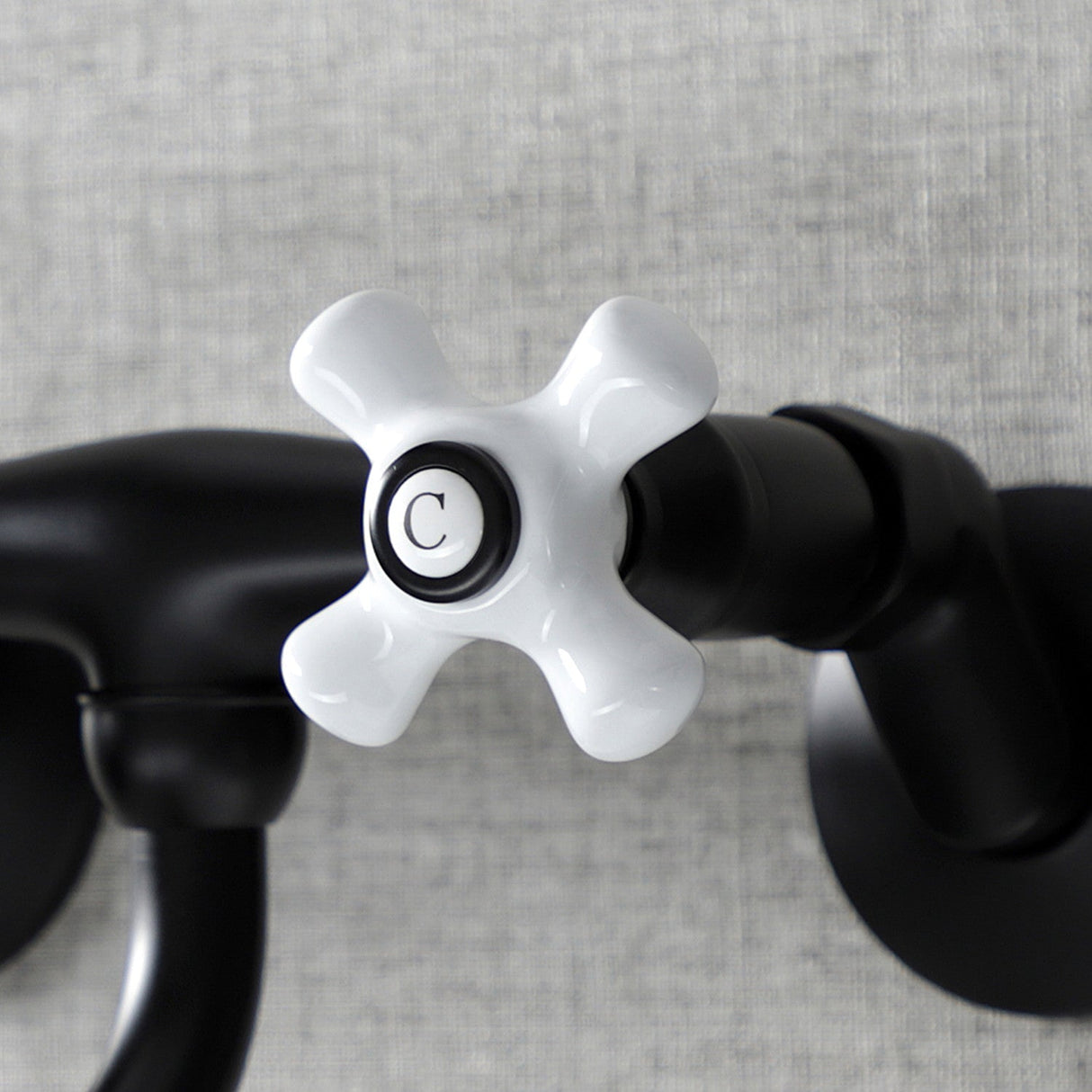 Kingston KS615MB Two-Handle 2-Hole Wall Mount Bathroom Faucet, Matte Black