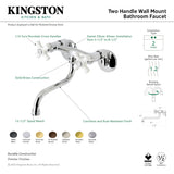 Kingston KS615ORB Two-Handle 2-Hole Wall Mount Bathroom Faucet, Oil Rubbed Bronze