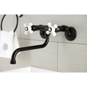 Kingston KS615ORB Two-Handle 2-Hole Wall Mount Bathroom Faucet, Oil Rubbed Bronze