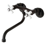 Kingston KS615ORB Two-Handle 2-Hole Wall Mount Bathroom Faucet, Oil Rubbed Bronze