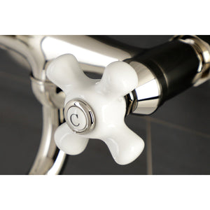 Kingston KS615PN Two-Handle 2-Hole Wall Mount Bathroom Faucet, Polished Nickel