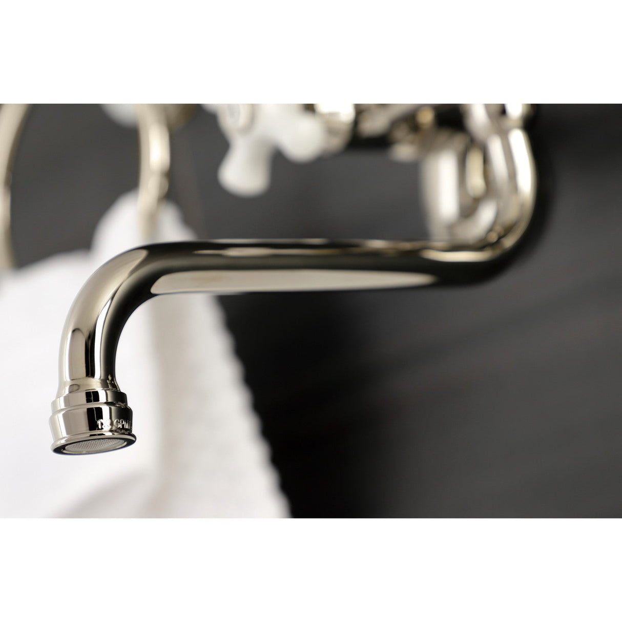 Kingston KS615PN Two-Handle 2-Hole Wall Mount Bathroom Faucet, Polished Nickel