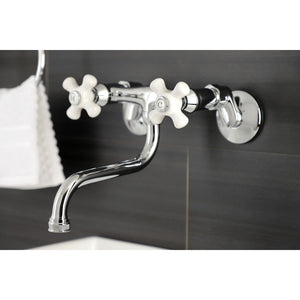 Kingston KS616C Two-Handle 2-Hole Wall Mount Bathroom Faucet, Polished Chrome
