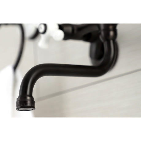 Kingston KS616ORB Two-Handle 2-Hole Wall Mount Bathroom Faucet, Oil Rubbed Bronze