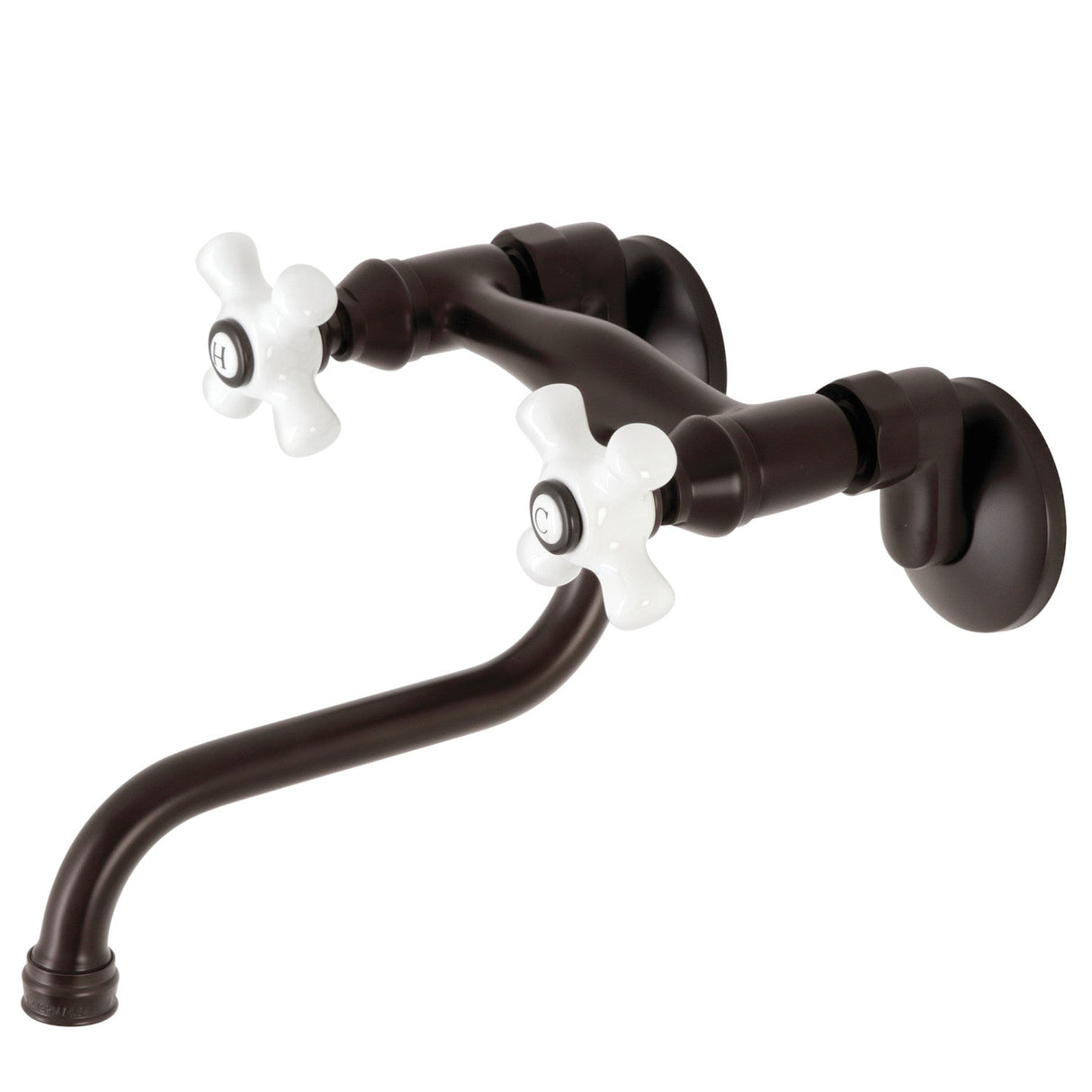 Kingston KS616ORB Two-Handle 2-Hole Wall Mount Bathroom Faucet, Oil Rubbed Bronze