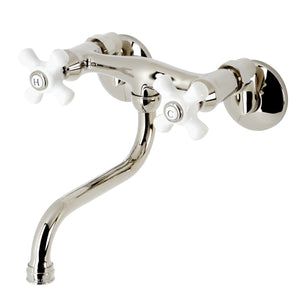 Kingston KS616PN Two-Handle 2-Hole Wall Mount Bathroom Faucet, Polished Nickel