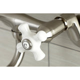Kingston KS616SN Two-Handle 2-Hole Wall Mount Bathroom Faucet, Brushed Nickel