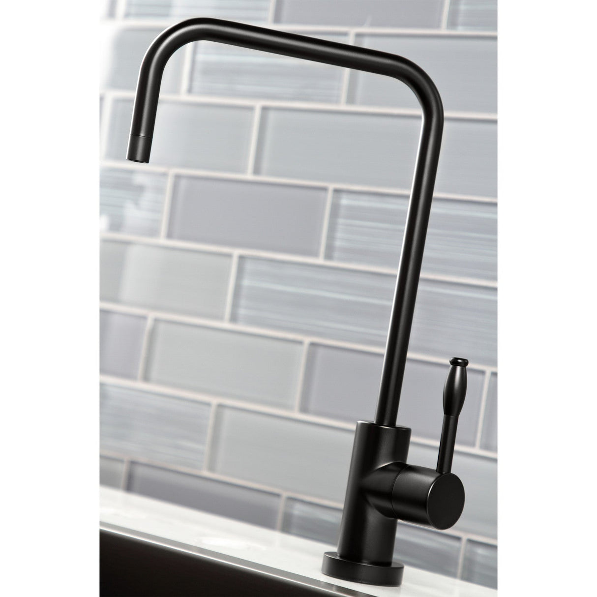 Nustudio KS6190NKL Single-Handle 1-Hole Deck Mount Water Filtration Faucet, Matte Black