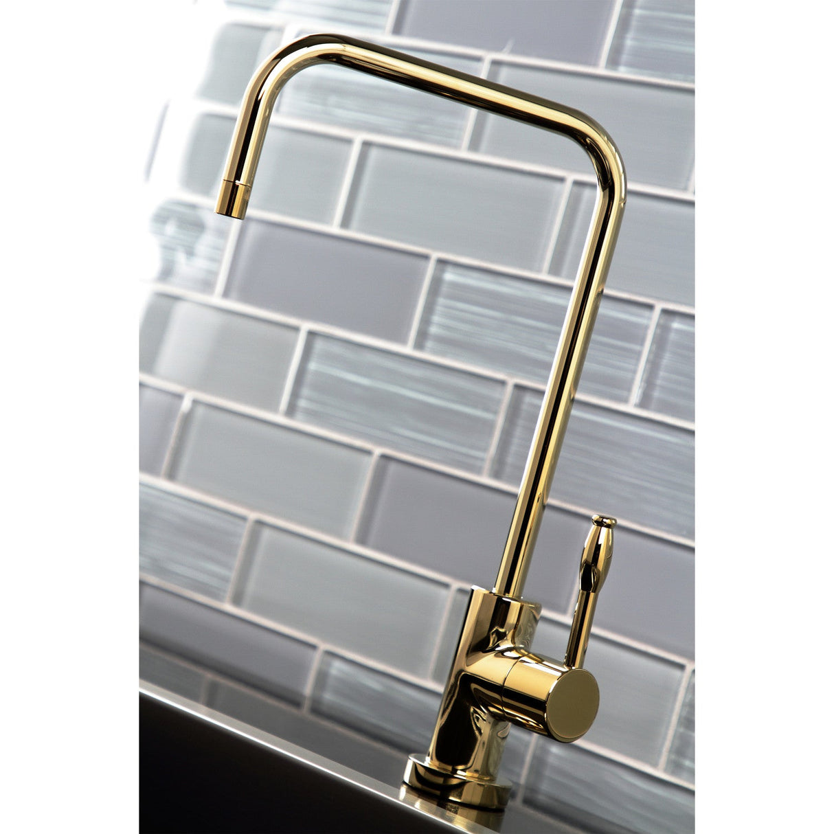 Nustudio KS6192NKL Single-Handle 1-Hole Deck Mount Water Filtration Faucet, Polished Brass