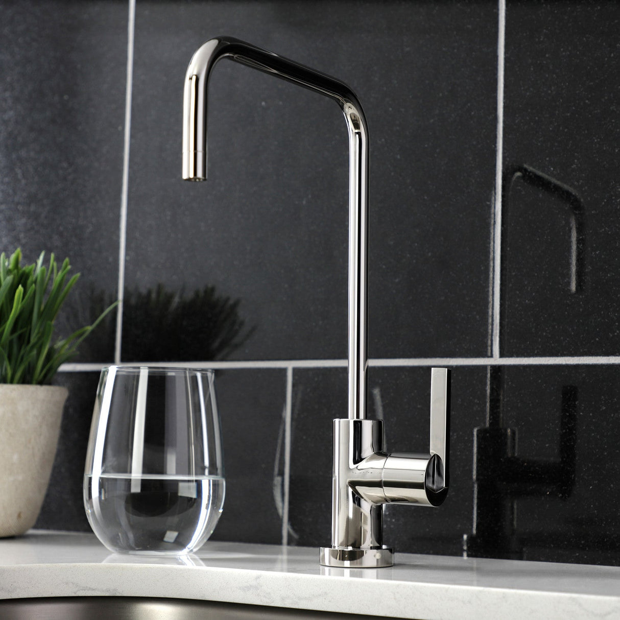 Continental KS6196CTL Single-Handle 1-Hole Deck Mount Water Filtration Faucet, Polished Nickel