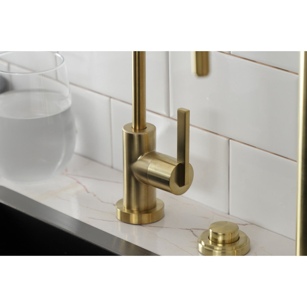 Continental KS6197CTL Single-Handle 1-Hole Deck Mount Water Filtration Faucet, Brushed Brass