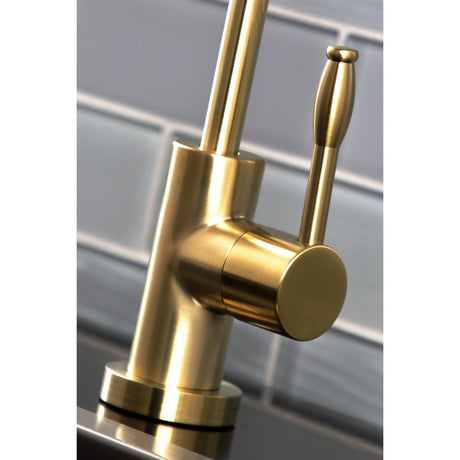 Nustudio KS6197NKL Single-Handle 1-Hole Deck Mount Water Filtration Faucet, Brushed Brass