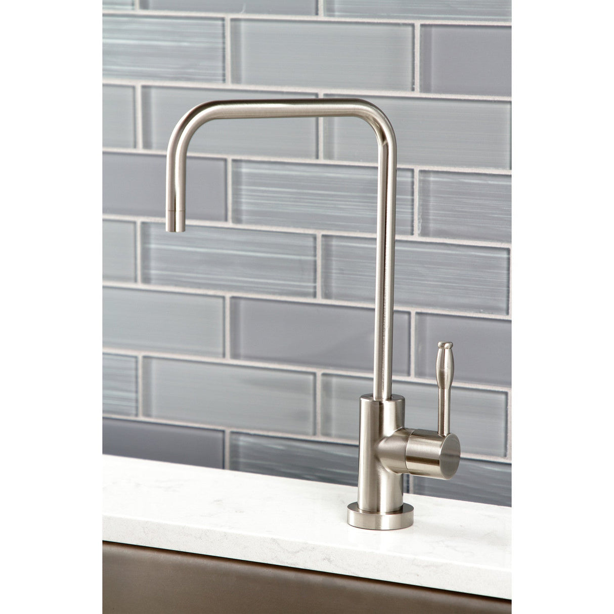 Nustudio KS6198NKL Single-Handle 1-Hole Deck Mount Water Filtration Faucet, Brushed Nickel