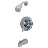 KS651 Single-Handle 3-Hole Wall Mount Tub and Shower Faucet, Polished Chrome
