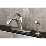 Vintage KS6578VLSP Single-Handle 2-or-4 Hole Deck Mount Kitchen Faucet with Plastic Sprayer, Brushed Nickel
