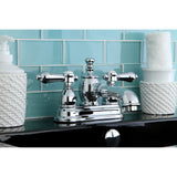Heirloom KS7001BAL Two-Handle 3-Hole Deck Mount 4" Centerset Bathroom Faucet with Brass Pop-Up, Polished Chrome
