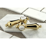 Heirloom KS7002BAL Two-Handle 3-Hole Deck Mount 4" Centerset Bathroom Faucet with Brass Pop-Up, Polished Brass