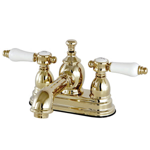Bel-Air KS7002BPL Two-Handle 3-Hole Deck Mount 4" Centerset Bathroom Faucet with Brass Pop-Up, Polished Brass