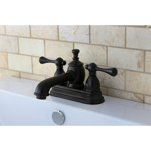 Vintage KS7005BL Two-Handle 3-Hole Deck Mount 4" Centerset Bathroom Faucet with Brass Pop-Up, Oil Rubbed Bronze