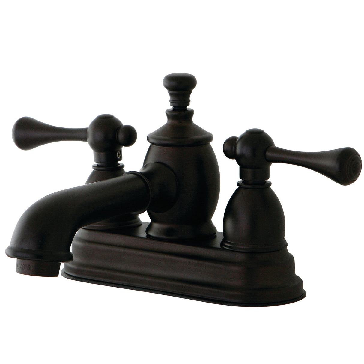 Vintage KS7005BL Two-Handle 3-Hole Deck Mount 4" Centerset Bathroom Faucet with Brass Pop-Up, Oil Rubbed Bronze