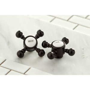 English Country KS7005BX Two-Handle 3-Hole Deck Mount 4" Centerset Bathroom Faucet with Brass Pop-Up, Oil Rubbed Bronze