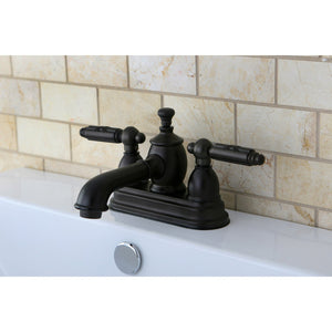 Georgian KS7005GL Two-Handle 3-Hole Deck Mount 4" Centerset Bathroom Faucet with Brass Pop-Up, Oil Rubbed Bronze