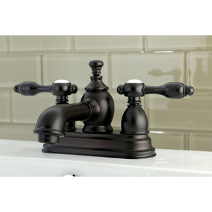 Tudor KS7005TAL Two-Handle 3-Hole Deck Mount 4" Centerset Bathroom Faucet with Brass Pop-Up, Oil Rubbed Bronze
