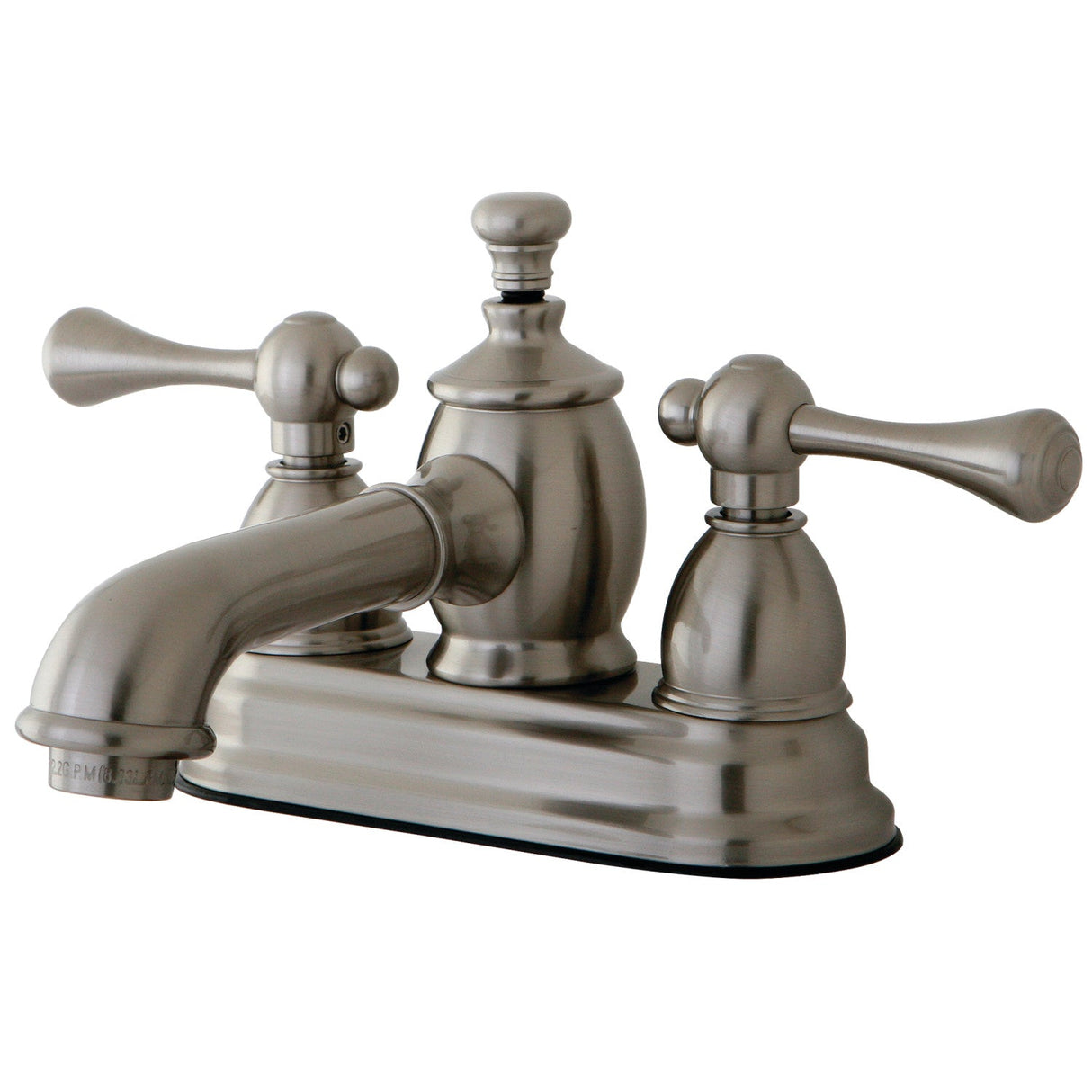 Vintage KS7008BL Two-Handle 3-Hole Deck Mount 4" Centerset Bathroom Faucet with Brass Pop-Up, Brushed Nickel