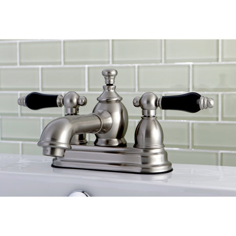 Duchess KS7008PKL Two-Handle 3-Hole Deck Mount 4" Centerset Bathroom Faucet with Brass Pop-Up, Brushed Nickel