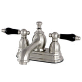 Duchess KS7008PKL Two-Handle 3-Hole Deck Mount 4" Centerset Bathroom Faucet with Brass Pop-Up, Brushed Nickel