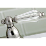 Wilshire KS7008WLL Two-Handle 3-Hole Deck Mount 4" Centerset Bathroom Faucet with Brass Pop-Up, Brushed Nickel