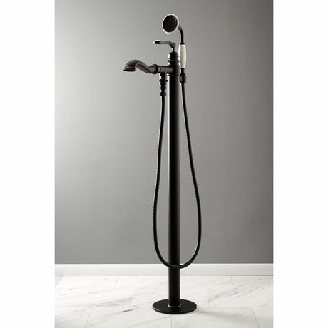 Royale KS7010RL Single-Handle 1-Hole Freestanding Tub Faucet with Hand Shower, Matte Black