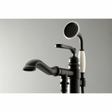 Royale KS7010RL Single-Handle 1-Hole Freestanding Tub Faucet with Hand Shower, Matte Black