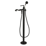 Royale KS7010RL Single-Handle 1-Hole Freestanding Tub Faucet with Hand Shower, Matte Black