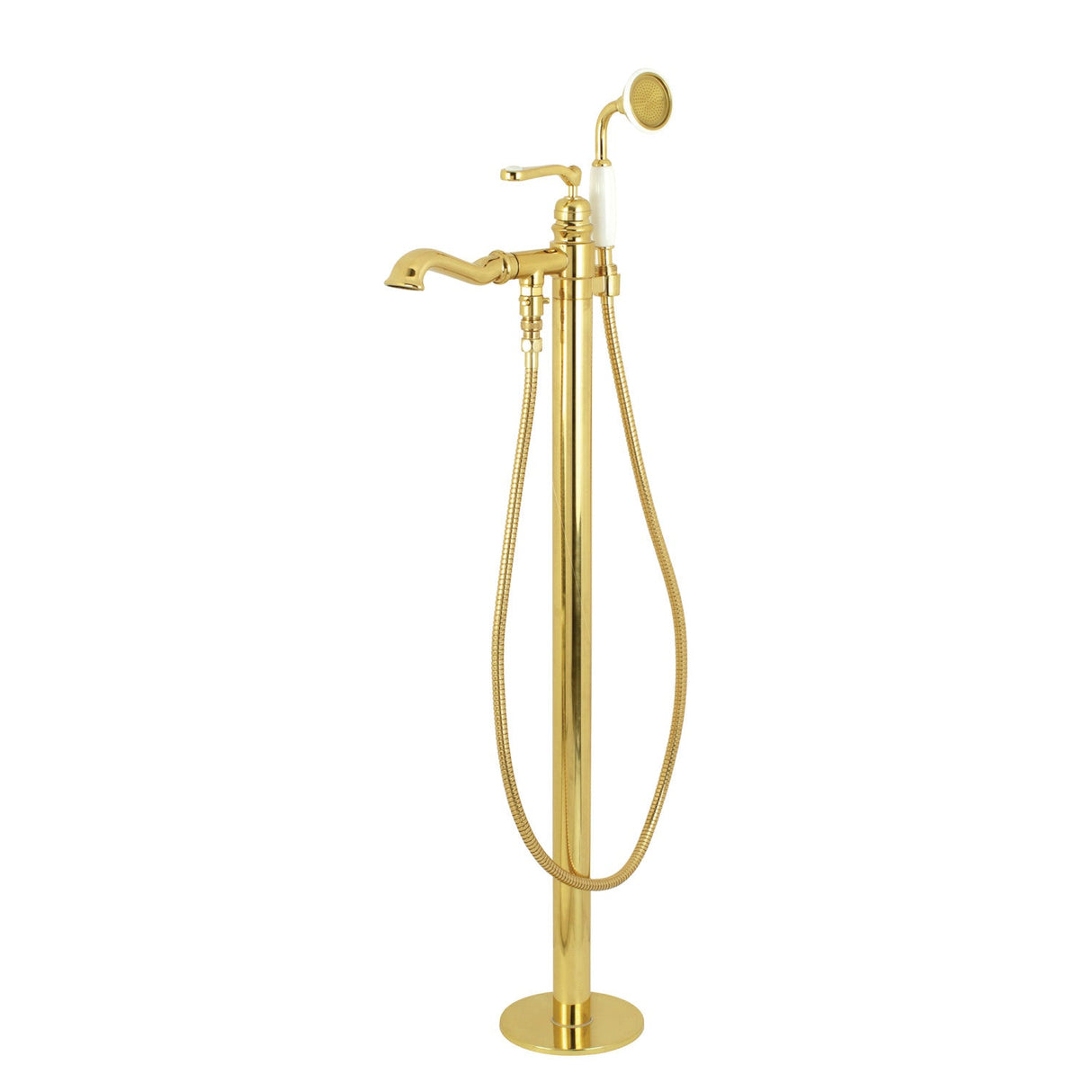 Royale KS7012RL Single-Handle 1-Hole Freestanding Tub Faucet with Hand Shower, Polished Brass