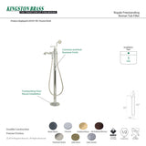 Royale KS7016RL Single-Handle 1-Hole Freestanding Tub Faucet with Hand Shower, Polished Nickel
