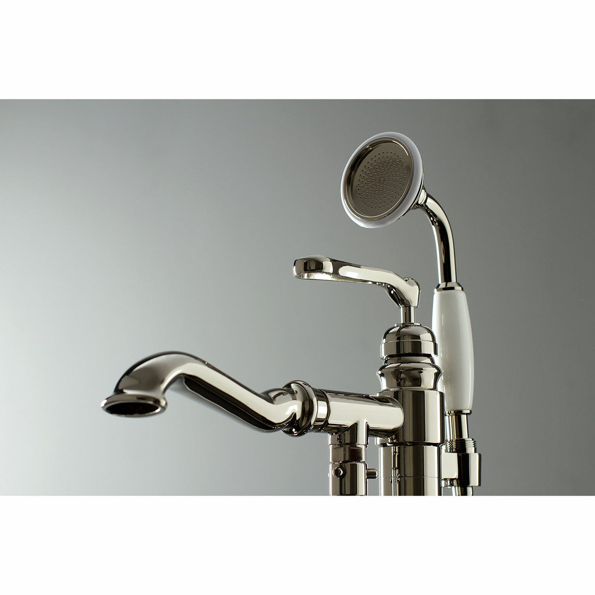 Royale KS7016RL Single-Handle 1-Hole Freestanding Tub Faucet with Hand Shower, Polished Nickel