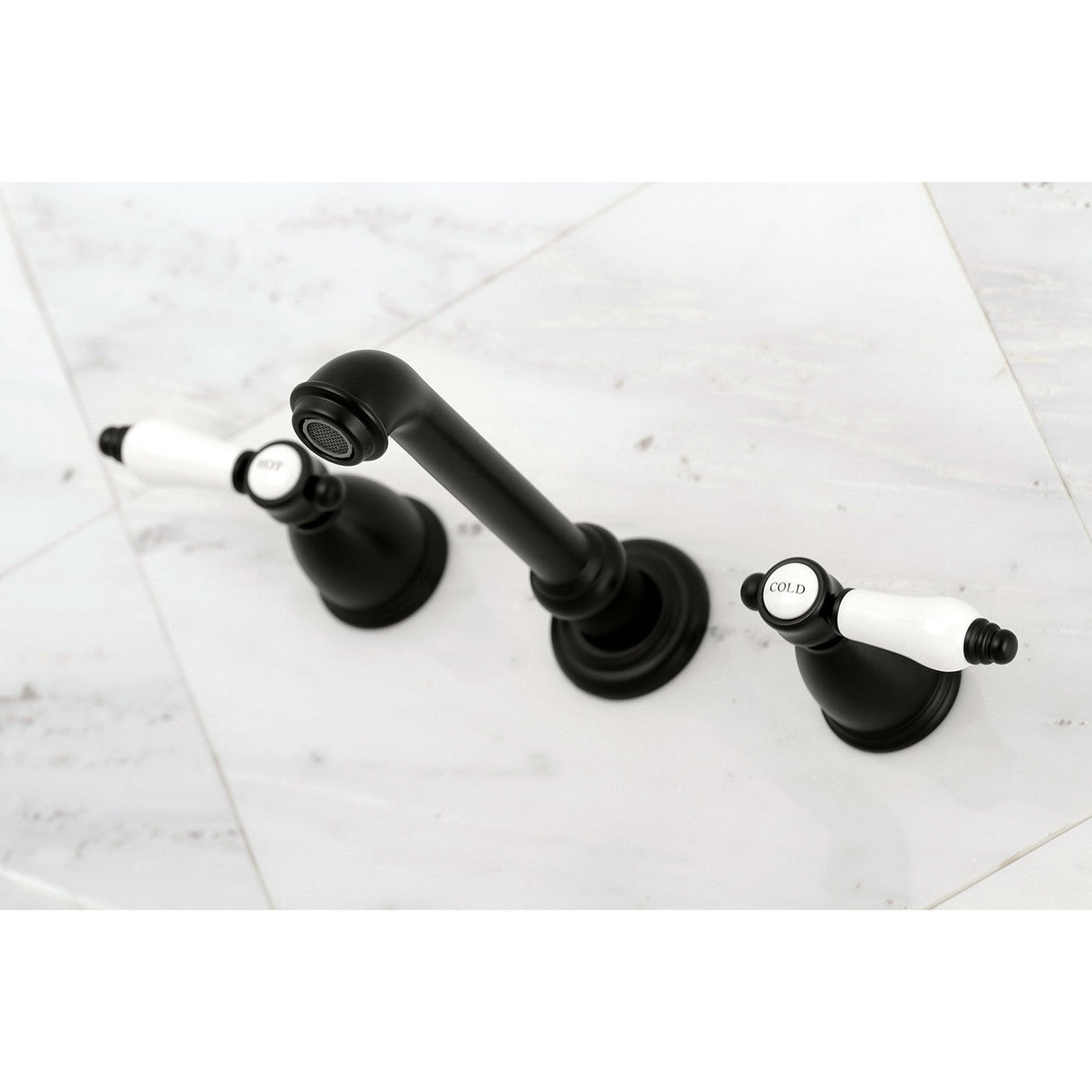 Bel-Air KS7020BPL Two-Handle 3-Hole Wall Mount Roman Tub Faucet, Matte Black